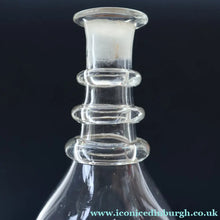Load image into Gallery viewer, ANTIQUE GEORGIAN Hand-Blown Hooped Neck Decanter with Original Mushroom Stopper
