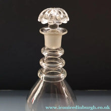 Load image into Gallery viewer, ANTIQUE GEORGIAN Hand-Blown Hooped Neck Decanter with Original Mushroom Stopper
