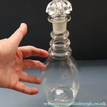 Load image into Gallery viewer, ANTIQUE GEORGIAN Hand-Blown Hooped Neck Decanter with Original Mushroom Stopper
