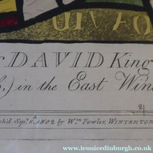 Load image into Gallery viewer, 1805 Antique Coloured Engraving of Stained Glass William Fowler St Mary's Shrewsbury

