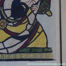 Load image into Gallery viewer, 1805 Antique Coloured Engraving of Stained Glass William Fowler St Mary's Shrewsbury

