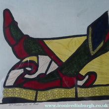 Load image into Gallery viewer, 1805 Antique Coloured Engraving of Stained Glass William Fowler St Mary's Shrewsbury
