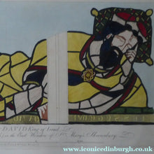 Load image into Gallery viewer, 1805 Antique Coloured Engraving of Stained Glass William Fowler St Mary's Shrewsbury
