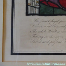 Load image into Gallery viewer, 1805 Antique Coloured Engraving of Stained Glass William Fowler York Cathedral
