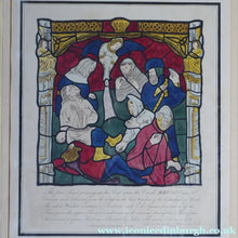 Load image into Gallery viewer, 1805 Antique Coloured Engraving of Stained Glass William Fowler York Cathedral
