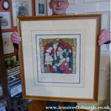 Load image into Gallery viewer, 1805 Antique Coloured Engraving of Stained Glass William Fowler York Cathedral
