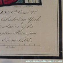 Load image into Gallery viewer, 1805 Antique Coloured Engraving of Stained Glass William Fowler York Cathedral
