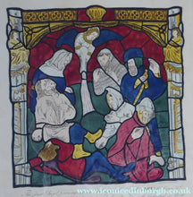 Load image into Gallery viewer, 1805 Antique Coloured Engraving of Stained Glass William Fowler York Cathedral
