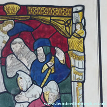 Load image into Gallery viewer, 1805 Antique Coloured Engraving of Stained Glass William Fowler York Cathedral
