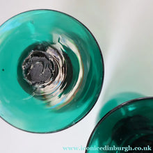 Load image into Gallery viewer, Antique Pair of Small Bristol Green 18th Century Hand-Blown Glass Roemers
