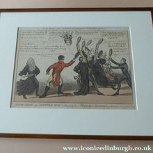 Load image into Gallery viewer, Georgian 19th Century Satirical Print. A New Game of Shuttlecock
