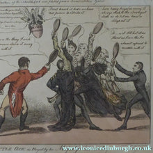 Load image into Gallery viewer, Georgian 19th Century Satirical Print. A New Game of Shuttlecock
