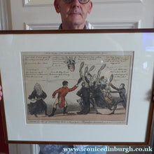 Load image into Gallery viewer, Georgian 19th Century Satirical Print. A New Game of Shuttlecock
