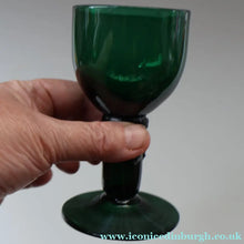 Load image into Gallery viewer, SINGLE Small Bristol Green 18th Century Hand-Blown Glass Roemer. 4 1/2 inches high
