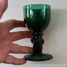 Load image into Gallery viewer, SINGLE Small Bristol Green 18th Century Hand-Blown Glass Roemer. 4 1/2 inches high
