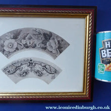 Load image into Gallery viewer, ORIGINAL GEORGIAN Watercolour.  RARE Early 19th Century Grisaille Floral Designs for Plate Border Decorations: G

