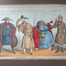 Load image into Gallery viewer, Framed. William Heath ORIGINAL Georgian Satirical Print entitled: A Quartette in Character. King George IV Etc.
