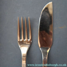 Load image into Gallery viewer, GERALD BENNEY for Viners, Sheffield. STUDIO Pattern. Set of Longer Length Fish Knives and Forks. Iconic 1960s Stainless Steel Cutlery
