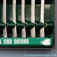 Load image into Gallery viewer, GERALD BENNEY for Viners, Sheffield. STUDIO Pattern. Set of Longer Length Fish Knives and Forks. Iconic 1960s Stainless Steel Cutlery

