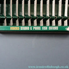 Load image into Gallery viewer, GERALD BENNEY for Viners, Sheffield. STUDIO Pattern. Set of Longer Length Fish Knives and Forks. Iconic 1960s Stainless Steel Cutlery
