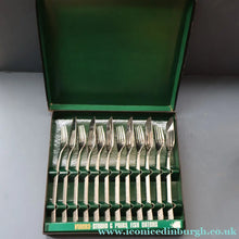 Load image into Gallery viewer, GERALD BENNEY for Viners, Sheffield. STUDIO Pattern. Set of Longer Length Fish Knives and Forks. Iconic 1960s Stainless Steel Cutlery
