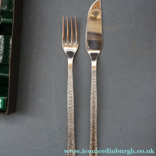 Load image into Gallery viewer, GERALD BENNEY for Viners, Sheffield. STUDIO Pattern. Set of Longer Length Fish Knives and Forks. Iconic 1960s Stainless Steel Cutlery

