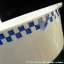 Load image into Gallery viewer, GERMAN ART DECO Waechtersbach Small Lidded Dish and Plate Stand: with Simple Blue and White Checked Rim
