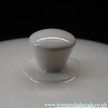 Load image into Gallery viewer, GERMAN ART DECO Waechtersbach Small Lidded Dish and Plate Stand: with Simple Blue and White Checked Rim
