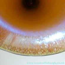 Load image into Gallery viewer, German WMF "Myra Kristal" Glass Trumpet Shape Vase with Stunning Blue and Gold Iridescent Lustres
