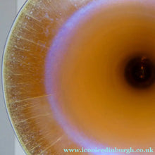 Load image into Gallery viewer, German WMF "Myra Kristal" Glass Trumpet Shape Vase with Stunning Blue and Gold Iridescent Lustres
