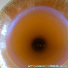 Load image into Gallery viewer, German WMF "Myra Kristal" Glass Trumpet Shape Vase with Stunning Blue and Gold Iridescent Lustres
