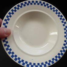 Load image into Gallery viewer, Six GERMAN ART DECO Waechtersbach Small Dessert Bowls: with Simple Blue and White Checked Rim
