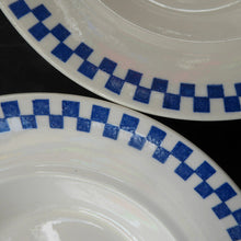 Load image into Gallery viewer, Six GERMAN ART DECO Waechtersbach Small Dessert Bowls: with Simple Blue and White Checked Rim
