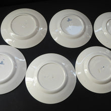Load image into Gallery viewer, Six GERMAN ART DECO Waechtersbach Side Plates: with Simple Blue and White Checked Rim 

