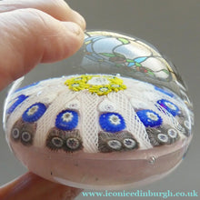Load image into Gallery viewer, LARGE Scottish Glass. Strathearn Millefiori Canes and Latticino Ten Spoke Paperweight
