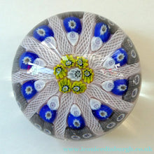 Load image into Gallery viewer, LARGE Scottish Glass. Strathearn Millefiori Canes and Latticino Ten Spoke Paperweight
