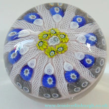 Load image into Gallery viewer, LARGE Scottish Glass. Strathearn Millefiori Canes and Latticino Ten Spoke Paperweight
