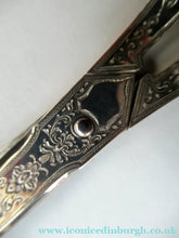 Load image into Gallery viewer,  Victorian SOLID SILVER Grape Scissors  in Fitted Leather Case
