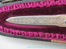 Load image into Gallery viewer,  Victorian SOLID SILVER Grape Scissors  in Fitted Leather Case
