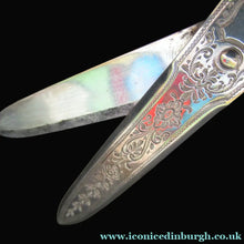 Load image into Gallery viewer,  Victorian SOLID SILVER Grape Scissors  in Fitted Leather Case
