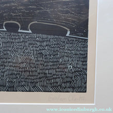 Load image into Gallery viewer, LARGE 1960s Linocut by GRAHAM CLARKE (b. 1944). Entitled "Behind Shoreham". Pencil Signed
