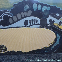Load image into Gallery viewer, LARGE 1960s Linocut by GRAHAM CLARKE (b. 1944). Entitled "Behind Shoreham". Pencil Signed
