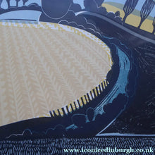 Load image into Gallery viewer, LARGE 1960s Linocut by GRAHAM CLARKE (b. 1944). Entitled "Behind Shoreham". Pencil Signed

