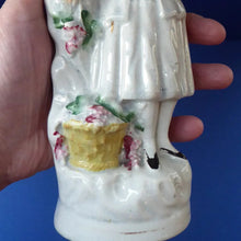 Load image into Gallery viewer, ANTIQUE Victorian Staffordshire Figurine. Highland Lady with Basket of Grapes
