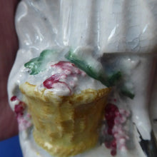 Load image into Gallery viewer, ANTIQUE Victorian Staffordshire Figurine. Highland Lady with Basket of Grapes
