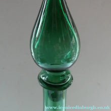 Load image into Gallery viewer, TALL Emerald Green Glass GENIE Vase with Original Hollow Hand Blown Stopper. 24 inches
