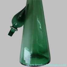 Load image into Gallery viewer, TALL Emerald Green Glass GENIE Vase with Original Hollow Hand Blown Stopper. 24 inches
