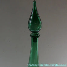 Load image into Gallery viewer, TALL Emerald Green Glass GENIE Vase with Original Hollow Hand Blown Stopper. 24 inches

