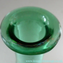 Load image into Gallery viewer, TALL Emerald Green Glass GENIE Vase with Original Hollow Hand Blown Stopper. 24 inches
