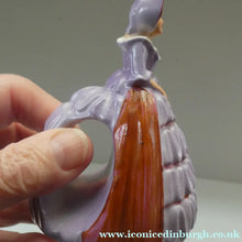 Load image into Gallery viewer, Group of SIX Carlton Ware Crinoline Lady Ceramic Napkin Rings, c 1935
